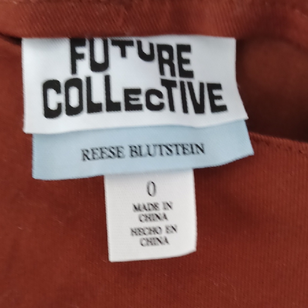 NWOT Rust Red Future Collective Pants By Reese Blutstein Size 0 - Picture 2 of 8